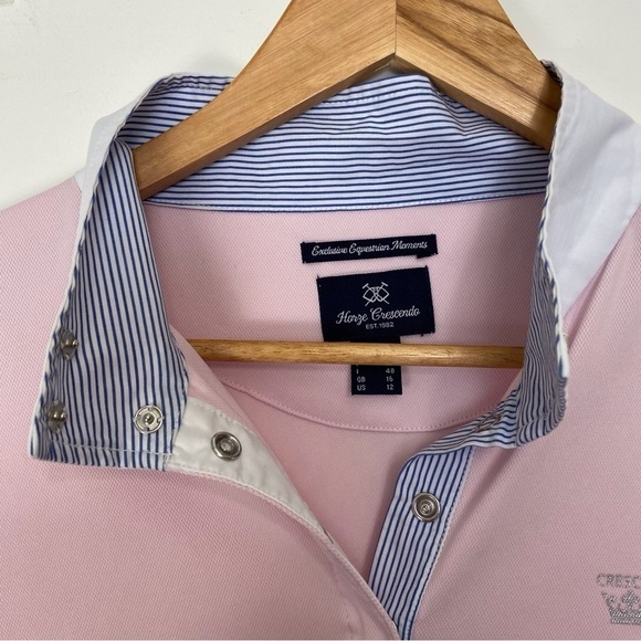 Horze Crescendo long sleeves shirt mesh pink size 12 equestrian clothing riding - Picture 3 of 11